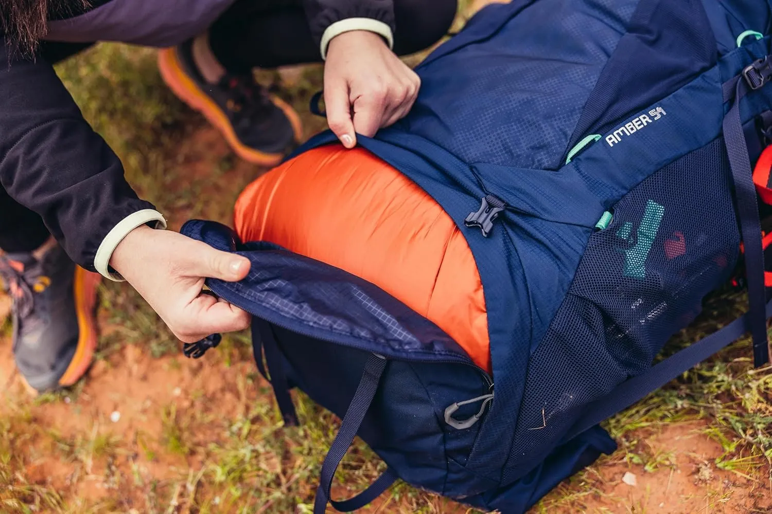 Gregory Amber 68L Women's Dayhiking/Backpacking Pack, with Breathable Backpanel and Comfort 3d Waistbelt, One Size Fits All, Coral Blue