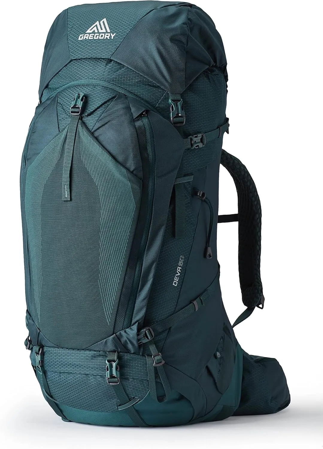 Gregory Deva 60L Women's Dayhiking/Backpacking Pack, Freefloat Suspension, AirCushion Breathable Backpanel, Alloy Frame, Small, Emerald Green