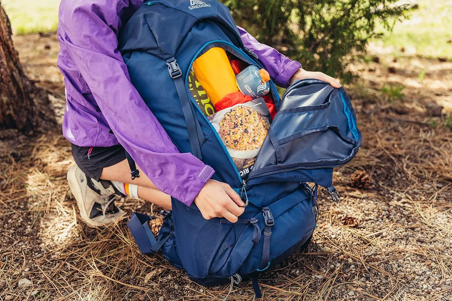 Gregory Jade 53L Women's Day Hiking Backpack, Ventilated Backpanel, Built-In Hydration Attachment for Bladder (Reservoir Not Included), Small/Medium, Midnight Navy