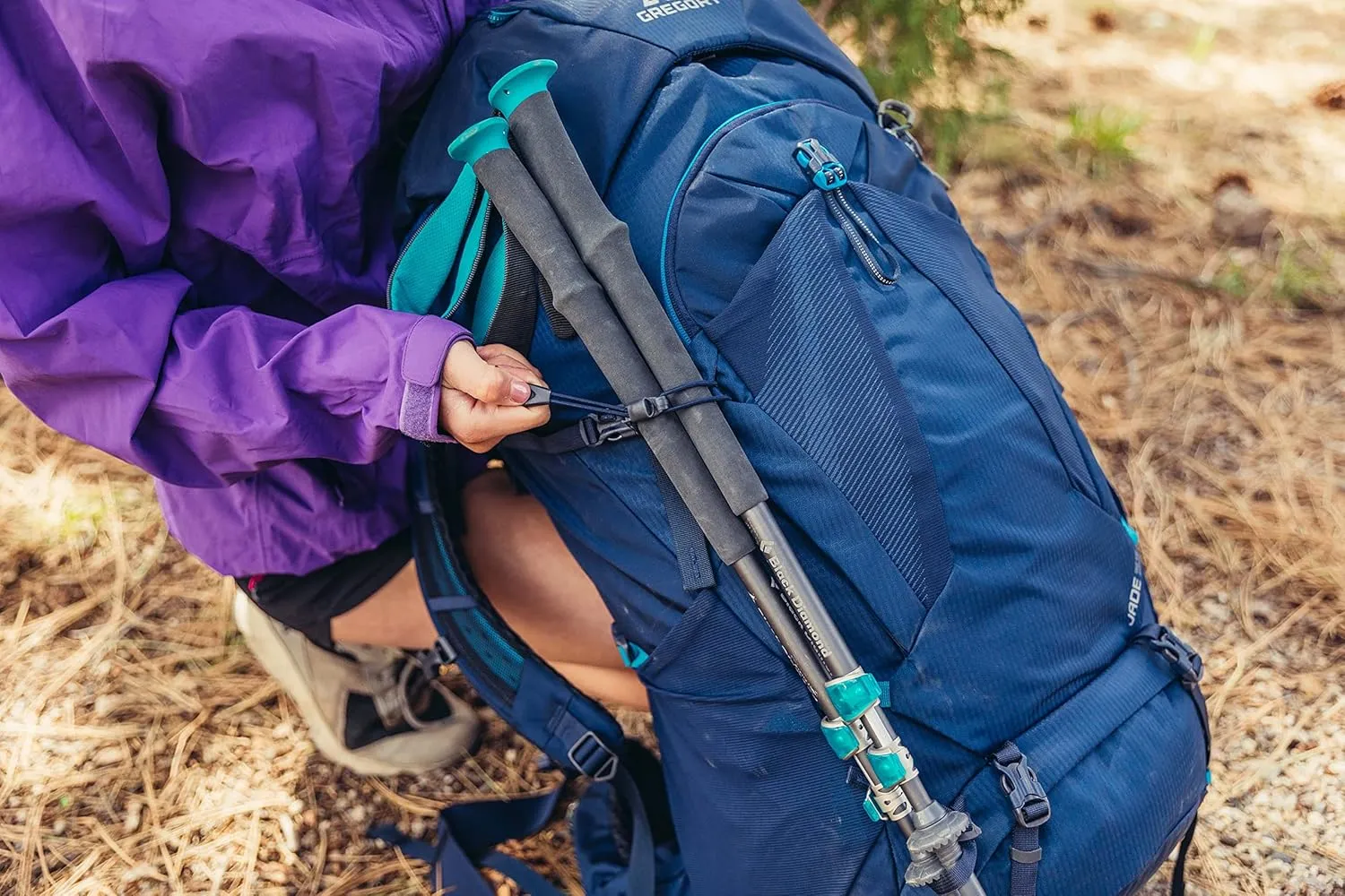 Gregory Jade 53L Women's Day Hiking Backpack, Ventilated Backpanel, Built-In Hydration Attachment for Bladder (Reservoir Not Included), Small/Medium, Midnight Navy