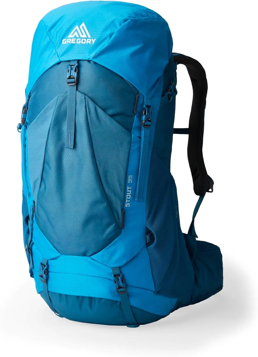 Gregory Stout 35L Unisex Backpacking Pack, Breathable Backpanel, Internal Hydration Sleeve for Water Reservoir (Bladder Not Included), One Size Fits All, Compass Blue