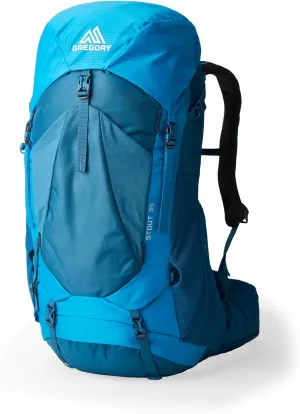 Gregory Stout 35L Unisex Backpacking Pack, Breathable Backpanel, Internal Hydration Sleeve for Water Reservoir (Bladder Not Included), One Size Fits All, Compass Blue