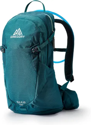 Gregory Sula 16L H2O Unisex Day Hiking/Backpacking Hydration/Mountain Biking Backpack, 3L Water Reservoir/Bladder Included, One Size Fits All, Antigua Green