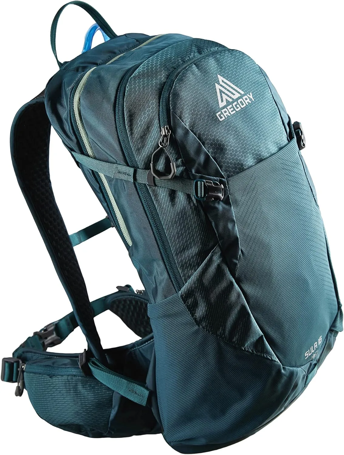 Gregory Sula 16L H2O Unisex Day Hiking/Backpacking Hydration/Mountain Biking Backpack, 3L Water Reservoir/Bladder Included, One Size Fits All, Antigua Green