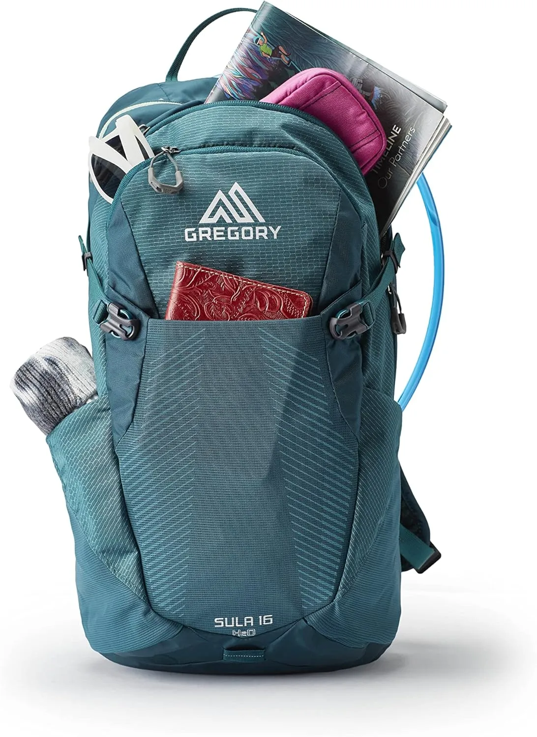 Gregory Sula 16L H2O Unisex Day Hiking/Backpacking Hydration/Mountain Biking Backpack, 3L Water Reservoir/Bladder Included, One Size Fits All, Antigua Green