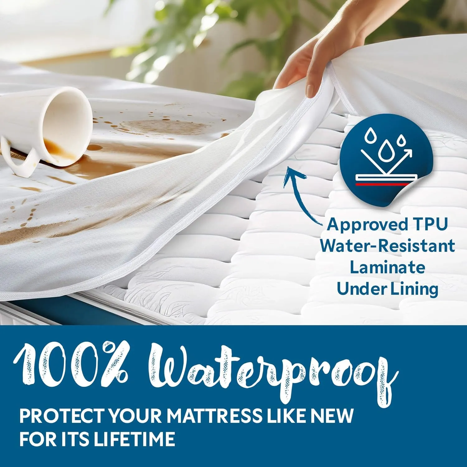 Guardmax Jersey Knitted Cot Size Zippered Mattress Encasement - Waterproof & Bed Bug Proof Mattress Protector - Comfortable, Soft, and Noiseless Zippered Bedding - Dust Mite Proof (33 x 75 x 10)