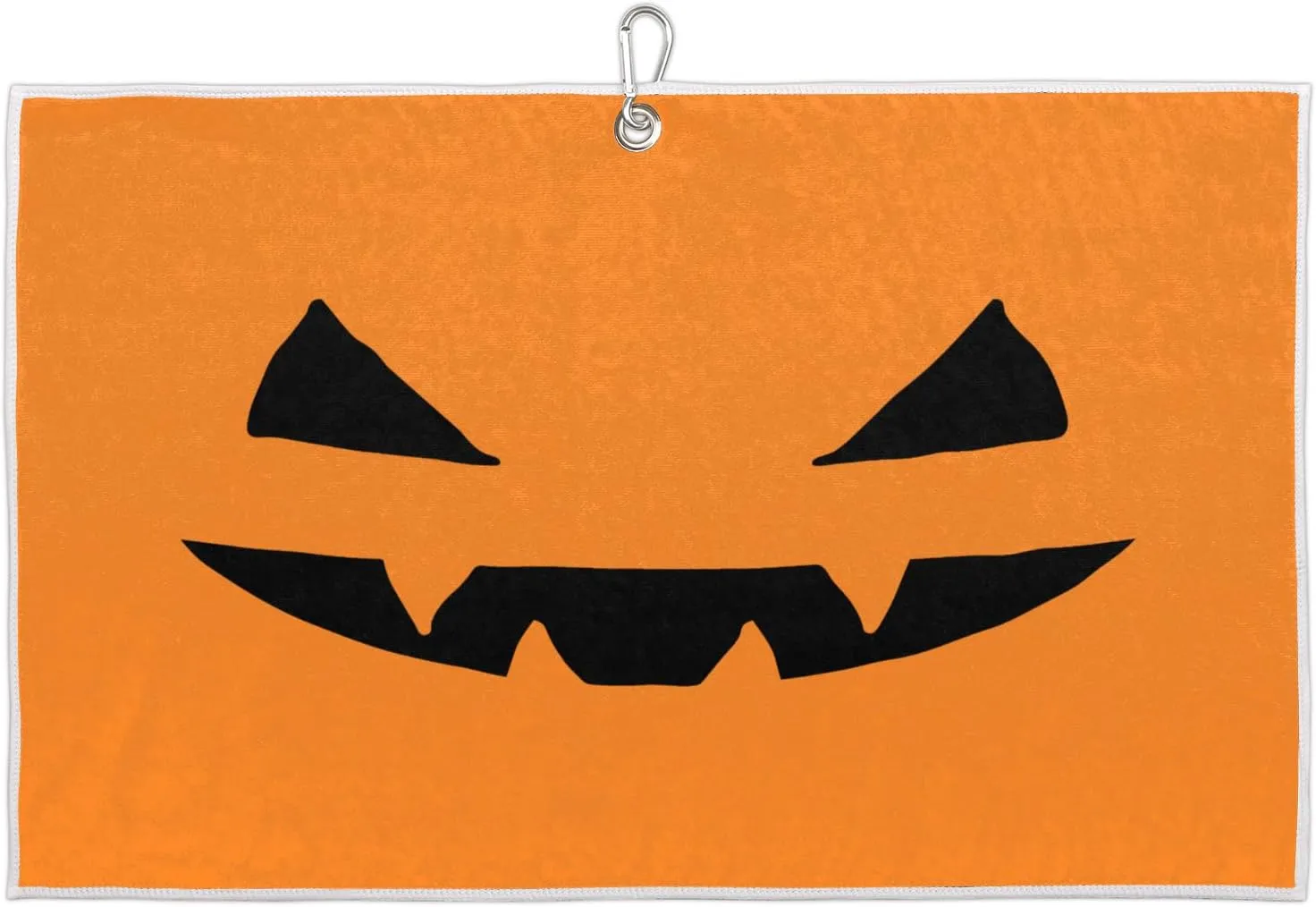 Halloween Abstract Pumpkin Golf Towel with Heavy Duty Carabiner Ultra Absorbent Quick Dry Perfect for Cleaning Clubs Balls Gear Essential Golf Accessory for Men Women Kids