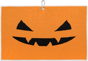 Halloween Abstract Pumpkin Golf Towel with Heavy Duty Carabiner Ultra Absorbent Quick Dry Perfect for Cleaning Clubs Balls Gear Essential Golf Accessory for Men Women Kids