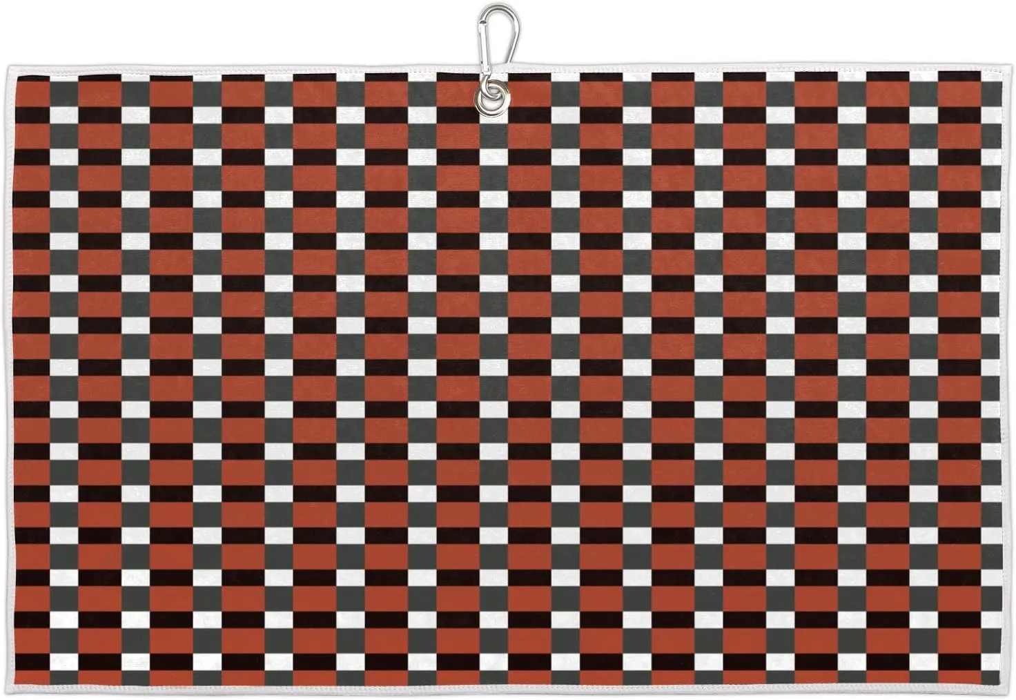Halloween Grid Golf Towel with Heavy Duty Carabiner Clip Quick Dry Ultra Absorbent Club Ball Cleaning Towel Golf Accessories for Men Women