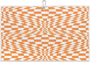 Halloween Grid Pattern Golf Towel with Heavy Duty Carabiner Clip Quick Dry Ultra Absorbent Club Ball Cleaning Towel Golf Accessories for Men Women