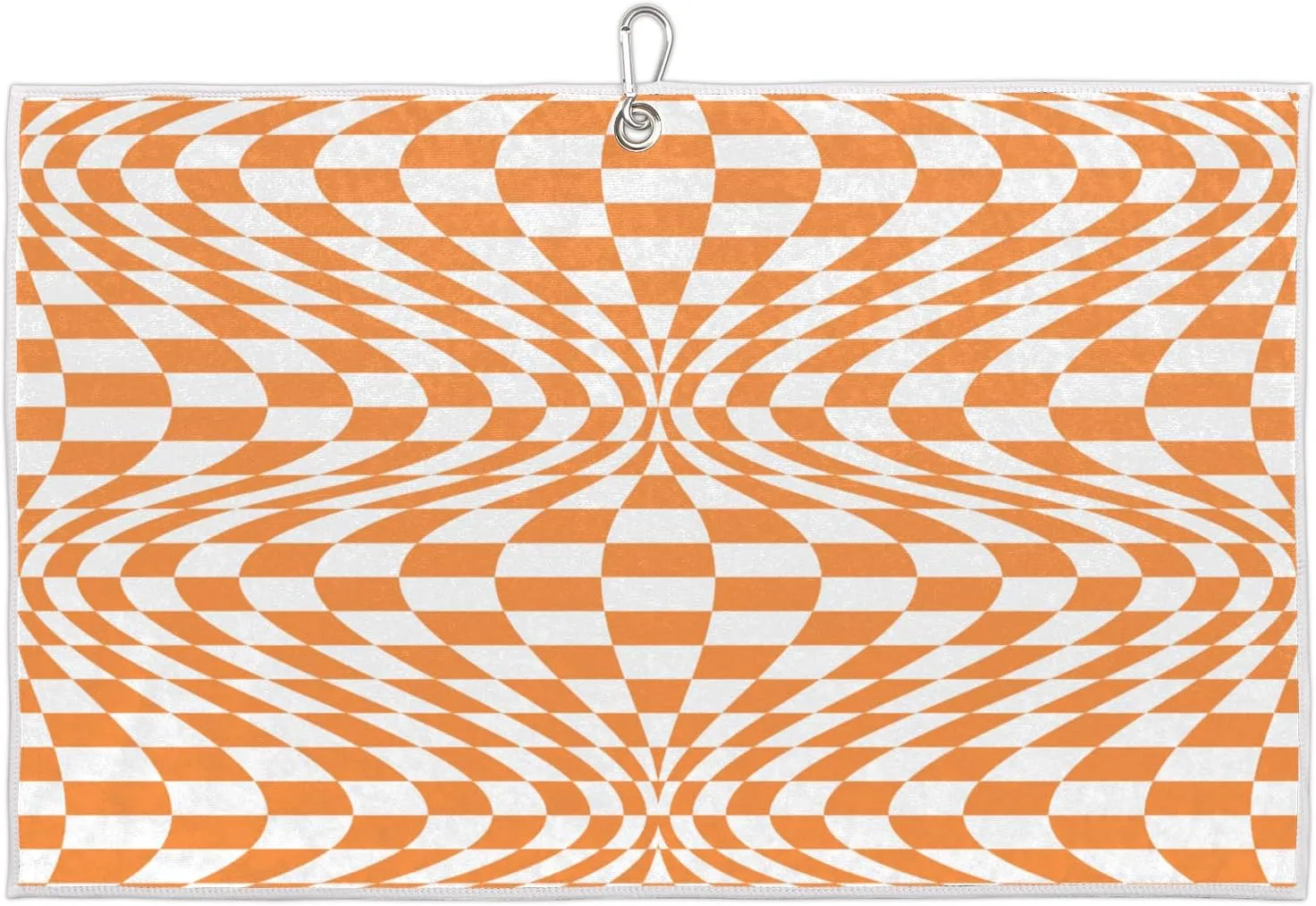 Halloween Grid Pattern Golf Towel with Heavy Duty Carabiner Clip Quick Dry Ultra Absorbent Club Ball Cleaning Towel Golf Accessories for Men Women