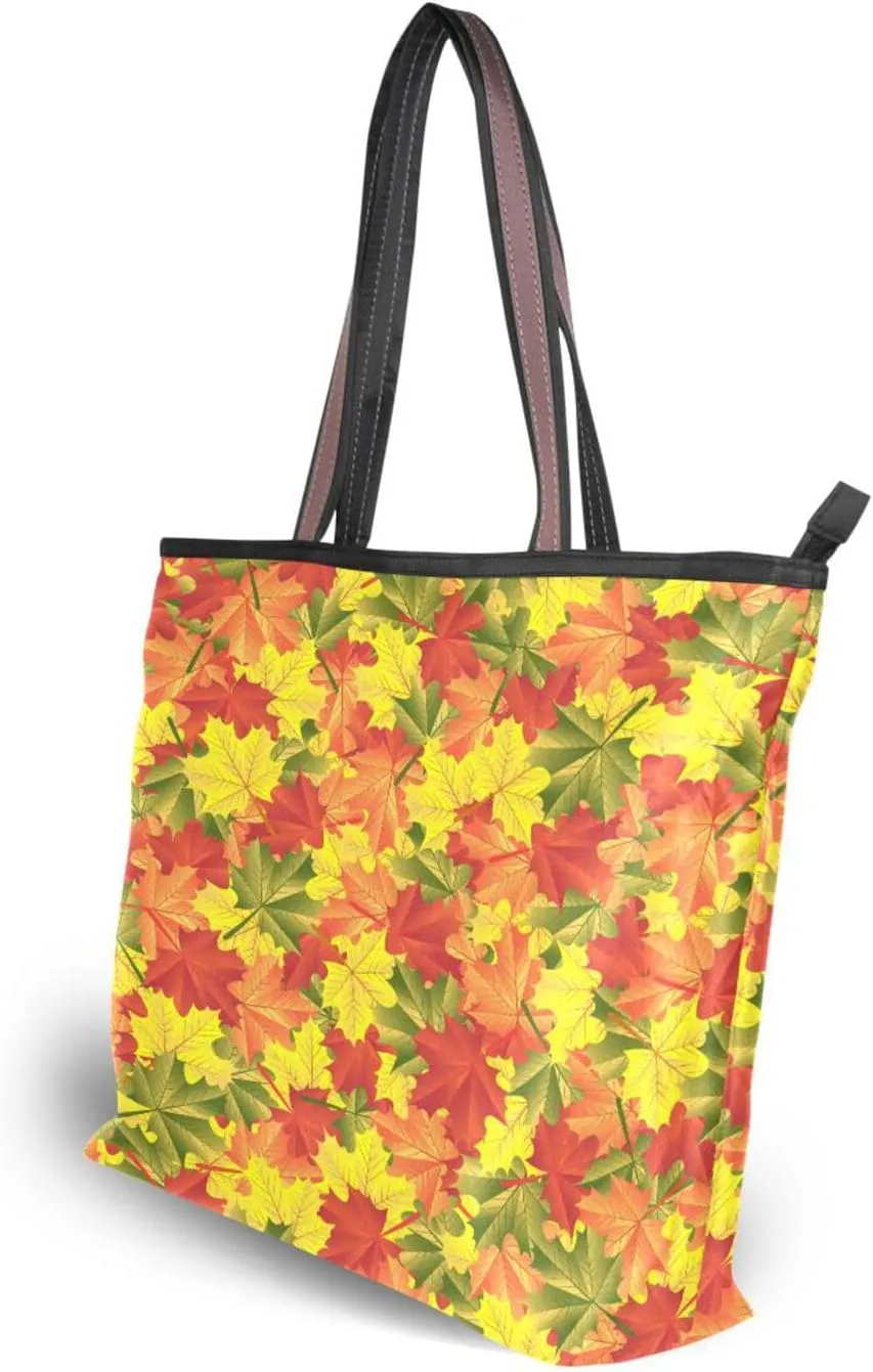Halloween Pumpkin Tote Purse with Pockets and Compartments,Halloween Pumpkin Tote Bag Zippered