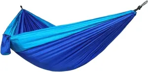 Hammock Camping Hammock for 2 Person, Portable Lightweight Quick-Drying Parachute Nylon with Premium Carabiners Outdoor Hammock (Color : Red) (Blue)