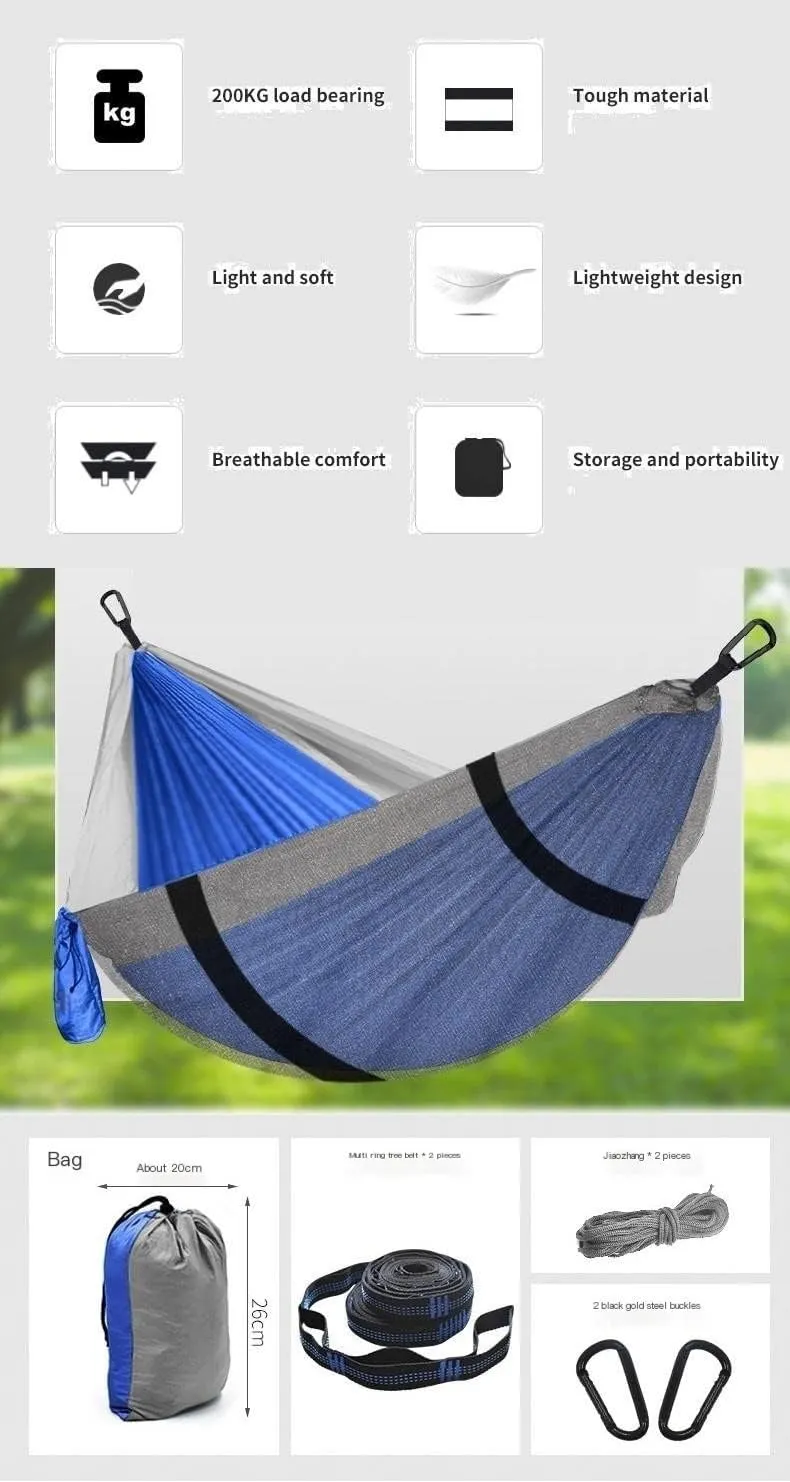 Hammock Tent Heavy Duty Portable Camping Hammock with net Travel Backpacking Hiking Outdoor