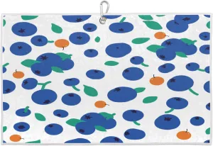 Hand Painted Blueberries Golf Towel with Heavy Duty Carabiner Clip Quick Dry Ultra Absorbent Club Ball Cleaning Towel Golf Accessories for Men Women