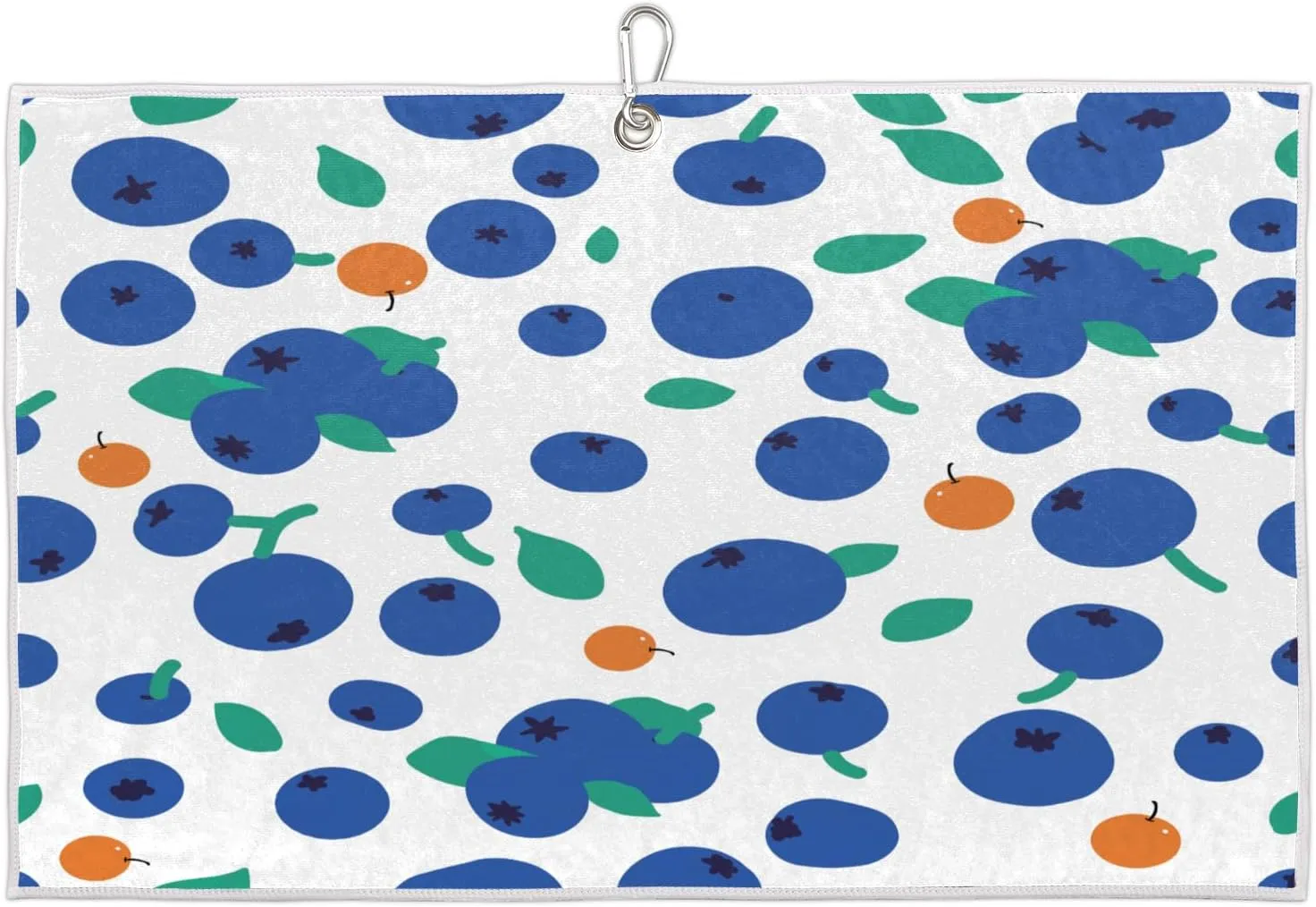 Hand Painted Blueberries Golf Towel with Heavy Duty Carabiner Clip Quick Dry Ultra Absorbent Club Ball Cleaning Towel Golf Accessories for Men Women