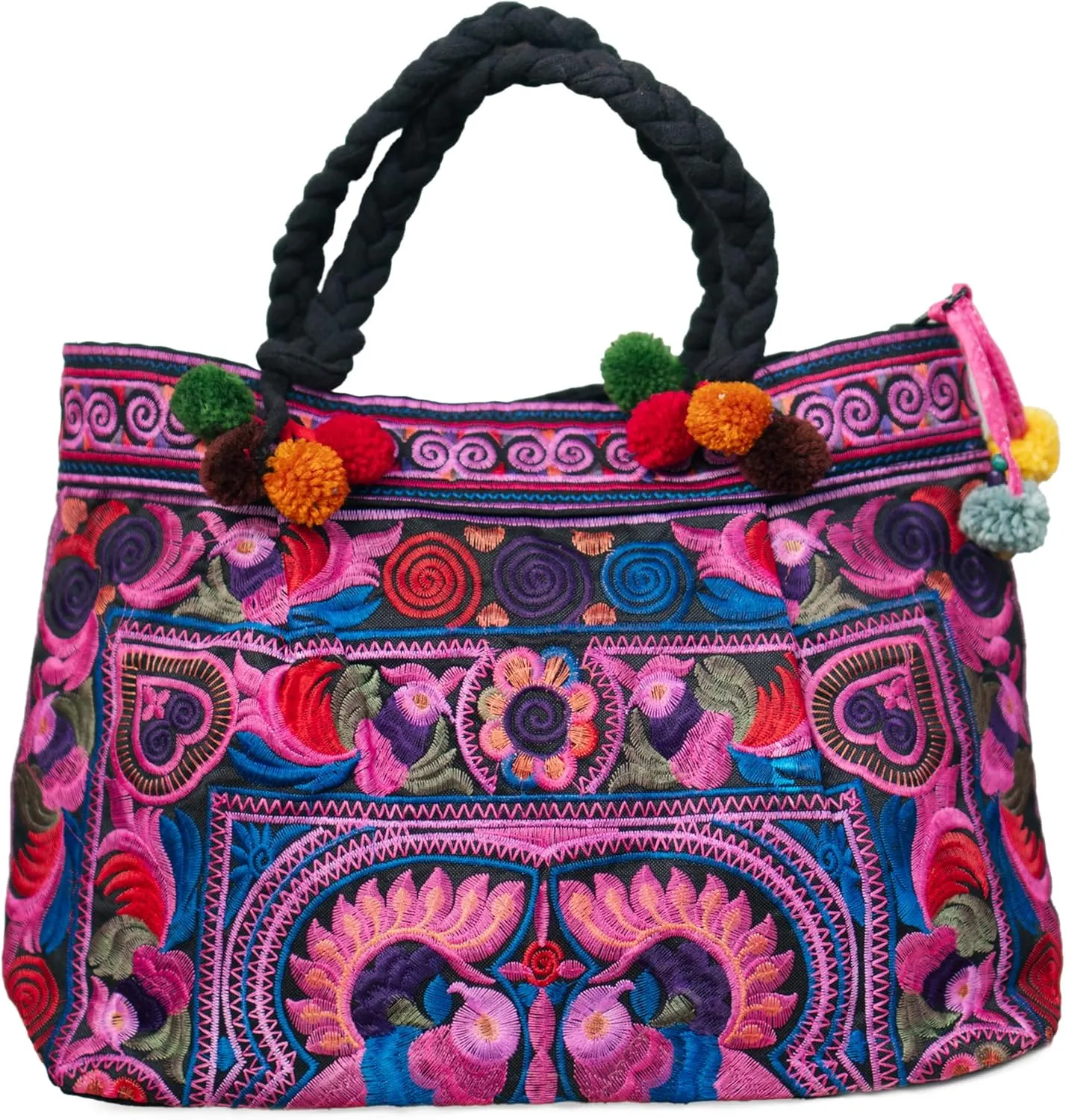 Handmade Hmong Embroidered Handbag from Thailand, Hill Tribe Purse for Woman