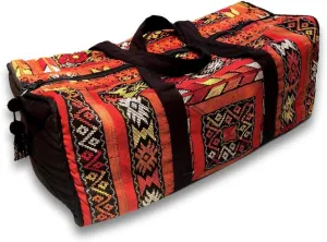 Handmade Maya Geometry - Zunil Carry-On Duffel Bag (Large, Orange & Black)