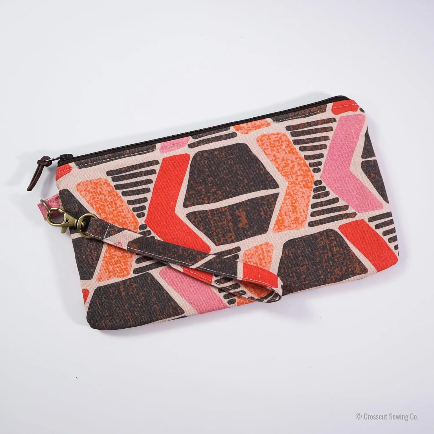 Handmade Wristlet - Cotton Canvas Purse with Detachable Wrist Strap (Yucatan)