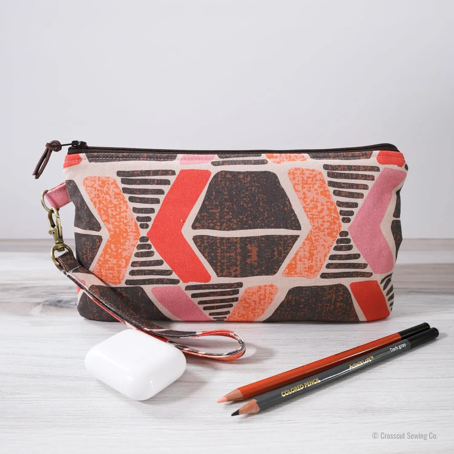 Handmade Wristlet - Cotton Canvas Purse with Detachable Wrist Strap (Yucatan)
