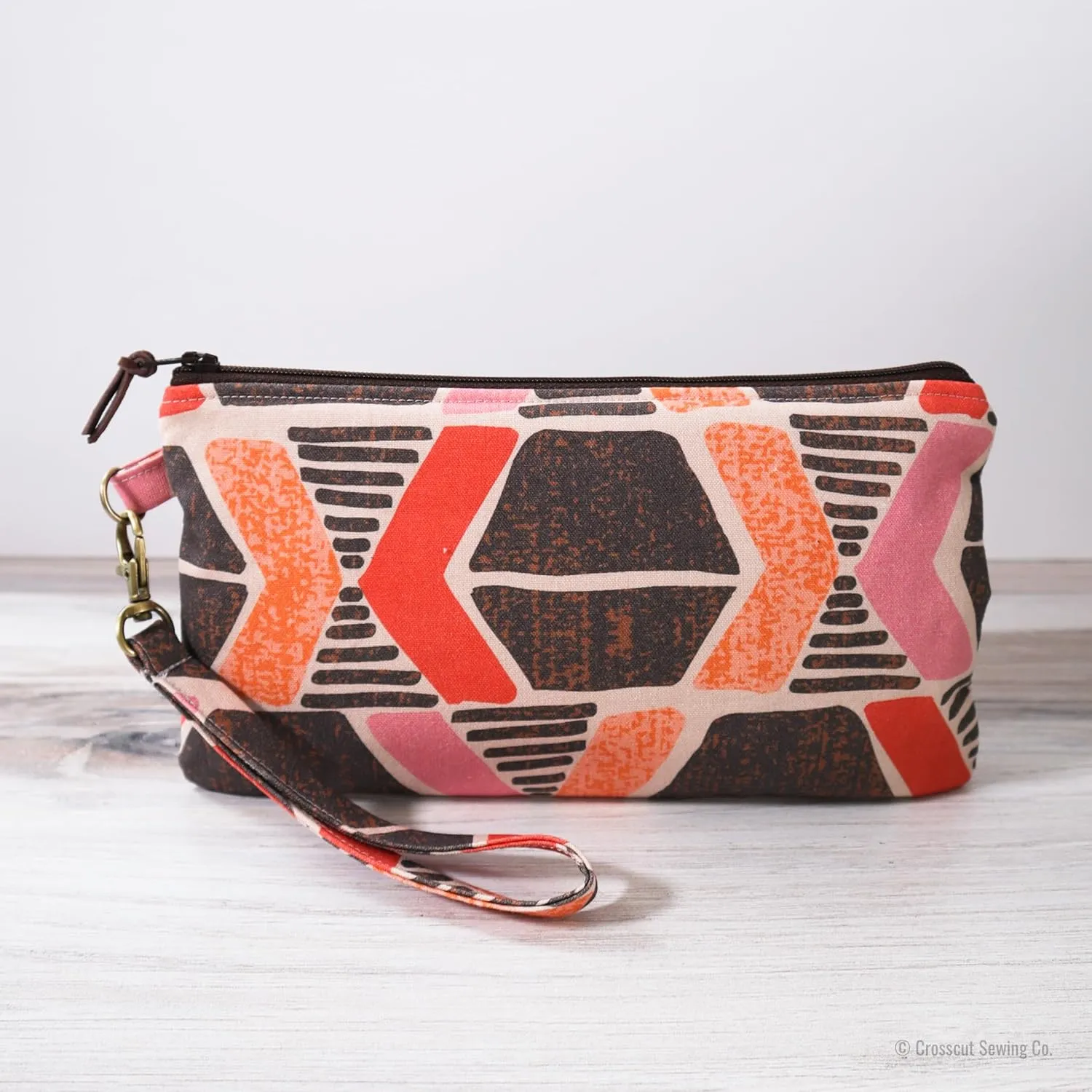 Handmade Wristlet - Cotton Canvas Purse with Detachable Wrist Strap (Yucatan)