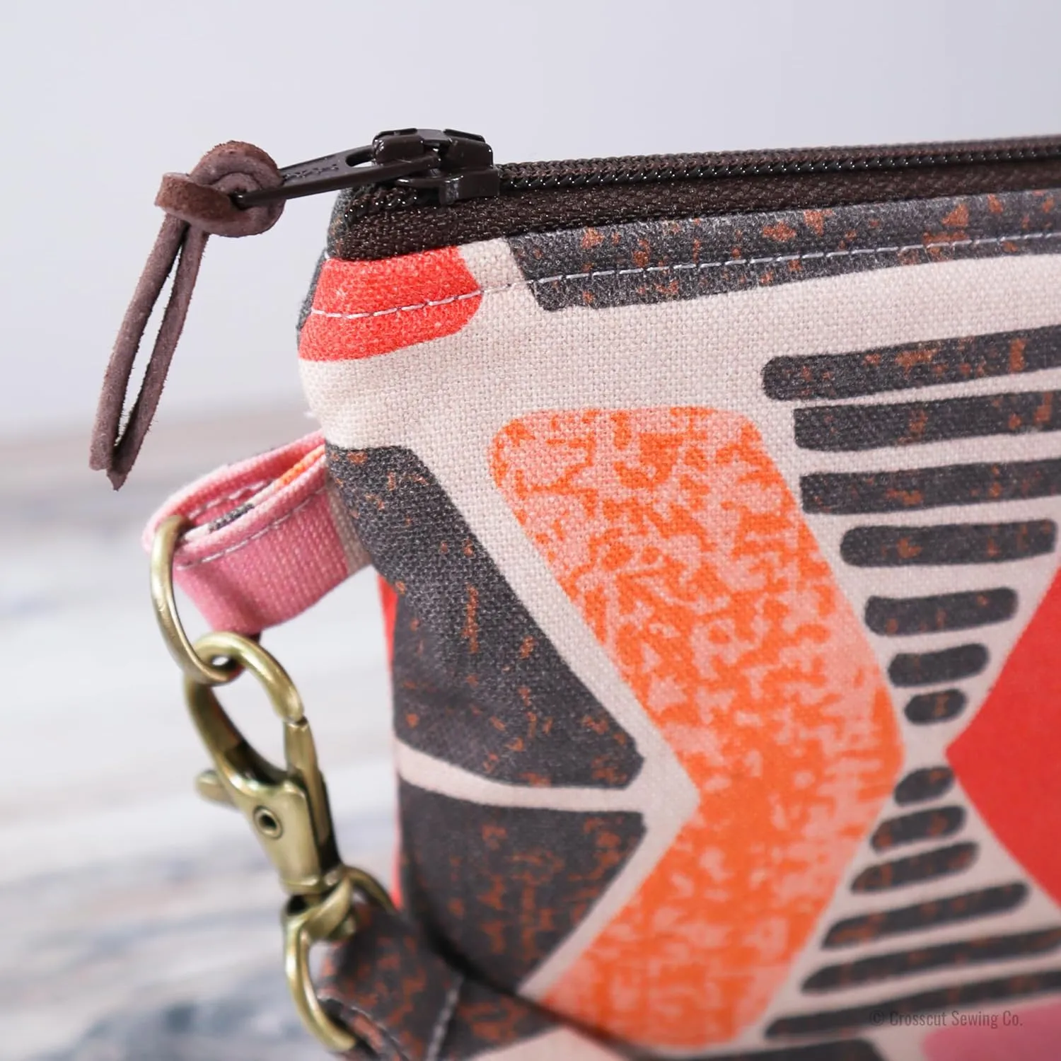 Handmade Wristlet - Cotton Canvas Purse with Detachable Wrist Strap (Yucatan)