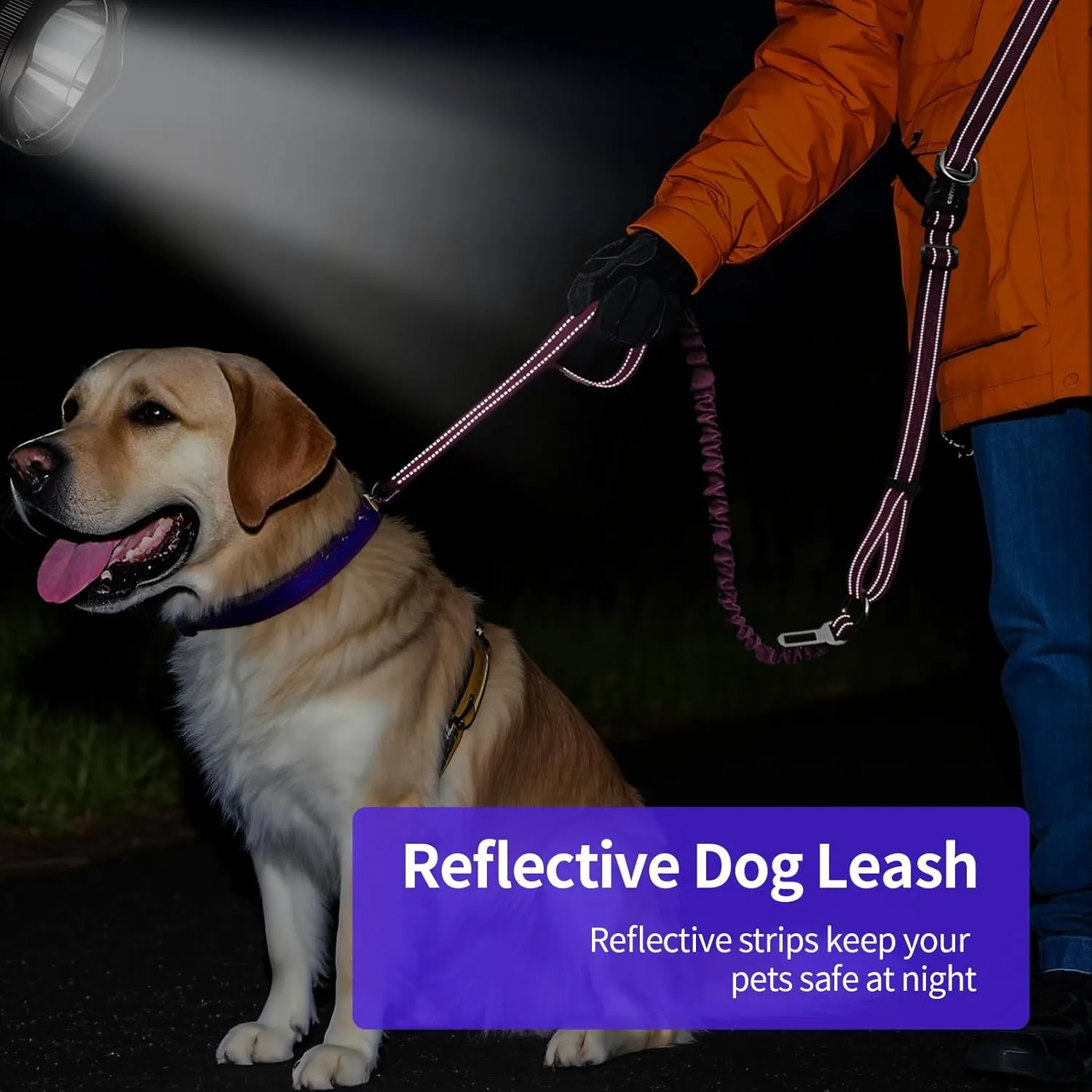 ​Hands Free Dog Leash for Large Dogs ​Adjustable 6 to 9 Feet ​Heavy Duty with ​No Pull Bungee & ​Reflective Ideal for ​Running, ​Jogging, ​Leash ​Carabiner for Ultimate Convenience Pink