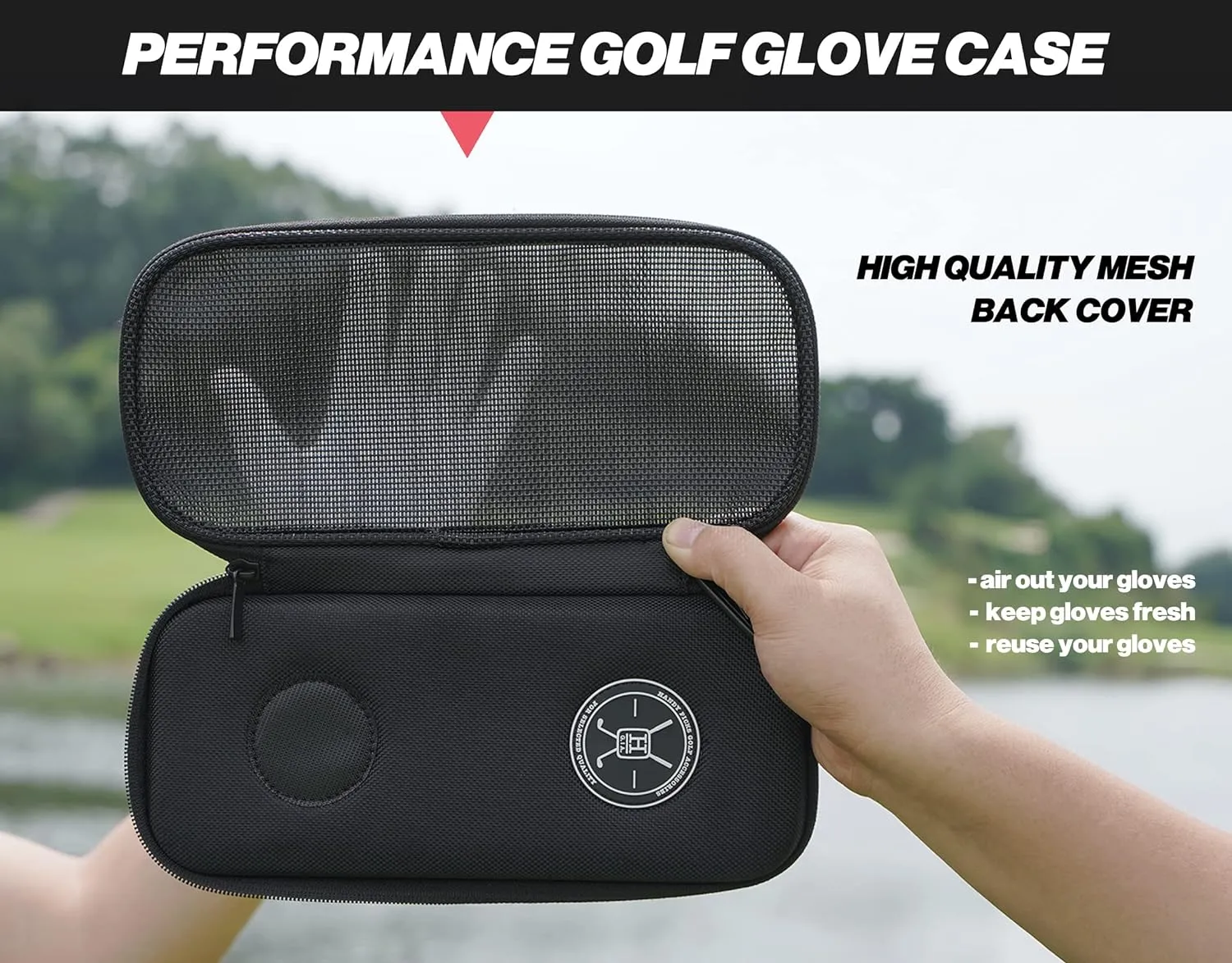 Handy Picks Performance Golf Glove Case - Golf Gloves Holder Case That Protects n Keeps Your Golf Gloves Neat n Dry - Air Flows Through on The Back Cover to Let The Moisture Out