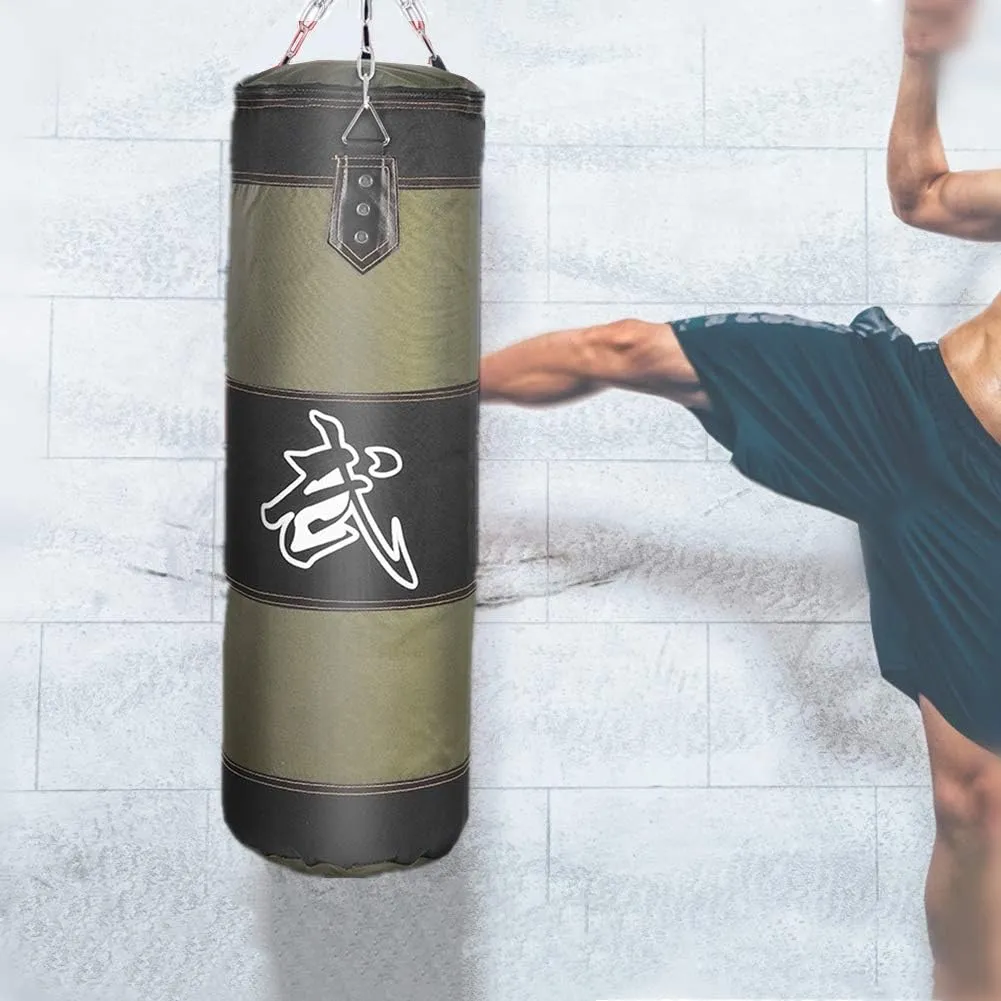 Hanging Boxing Bag, Fitness Sandbags, Empty Punching Bag Hanging Kick Sandbag for Workout Karate Training Boxing Fight Sandbag(1m-Green)