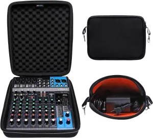 Hard Case Compatible with YAMAHA MG10XU or MG10 or MG06 10-Input Stereo Mixer with Small Storage Bag Black
