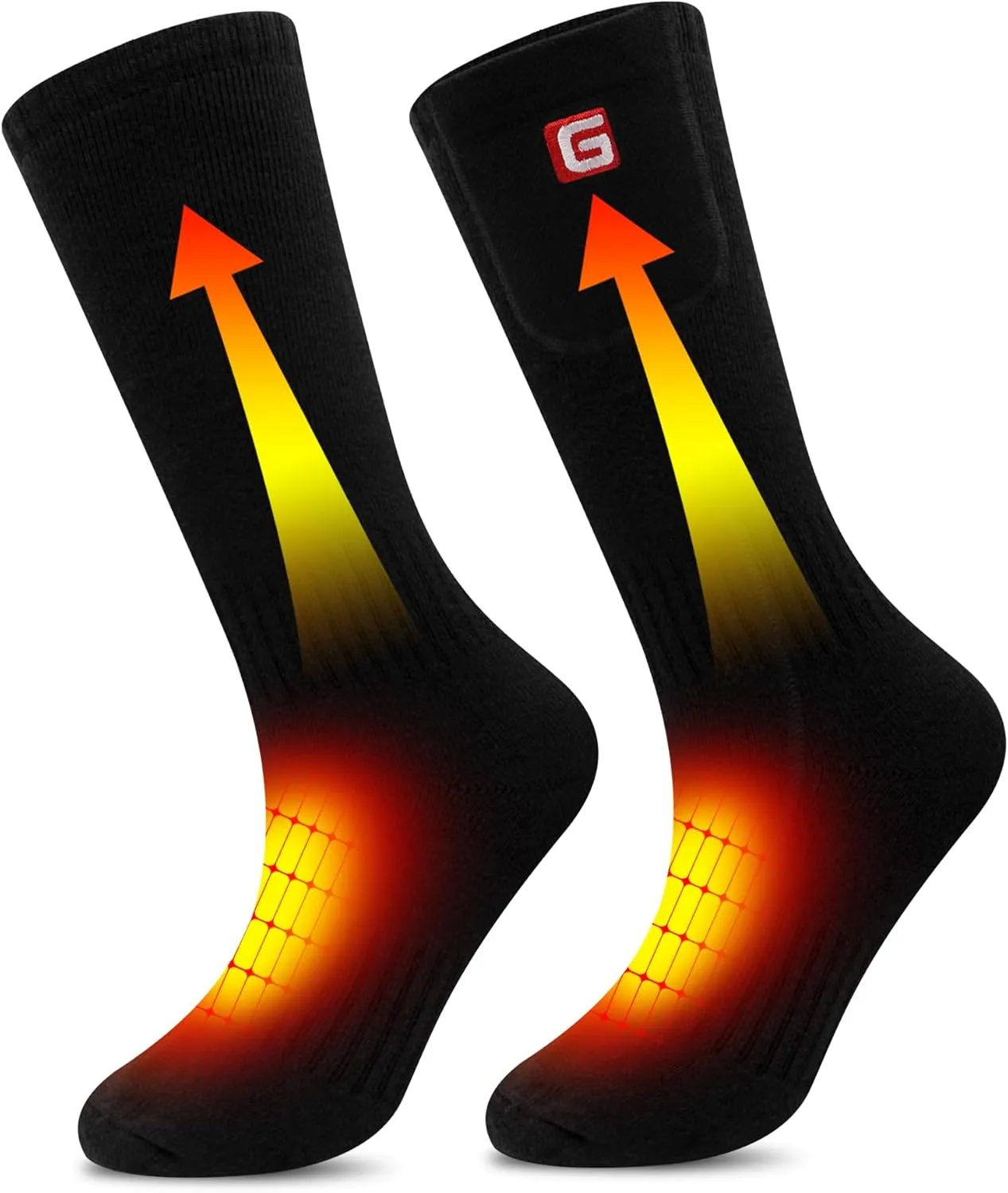 Heated Socks for Men Upgraded Rechargeable Sox Electric Winter Foot Warmer Unisex Socks Perfect for Outdoor Camping Snow Ski Hunting Fishing Cold Weather Work Washable Socks(M Size)