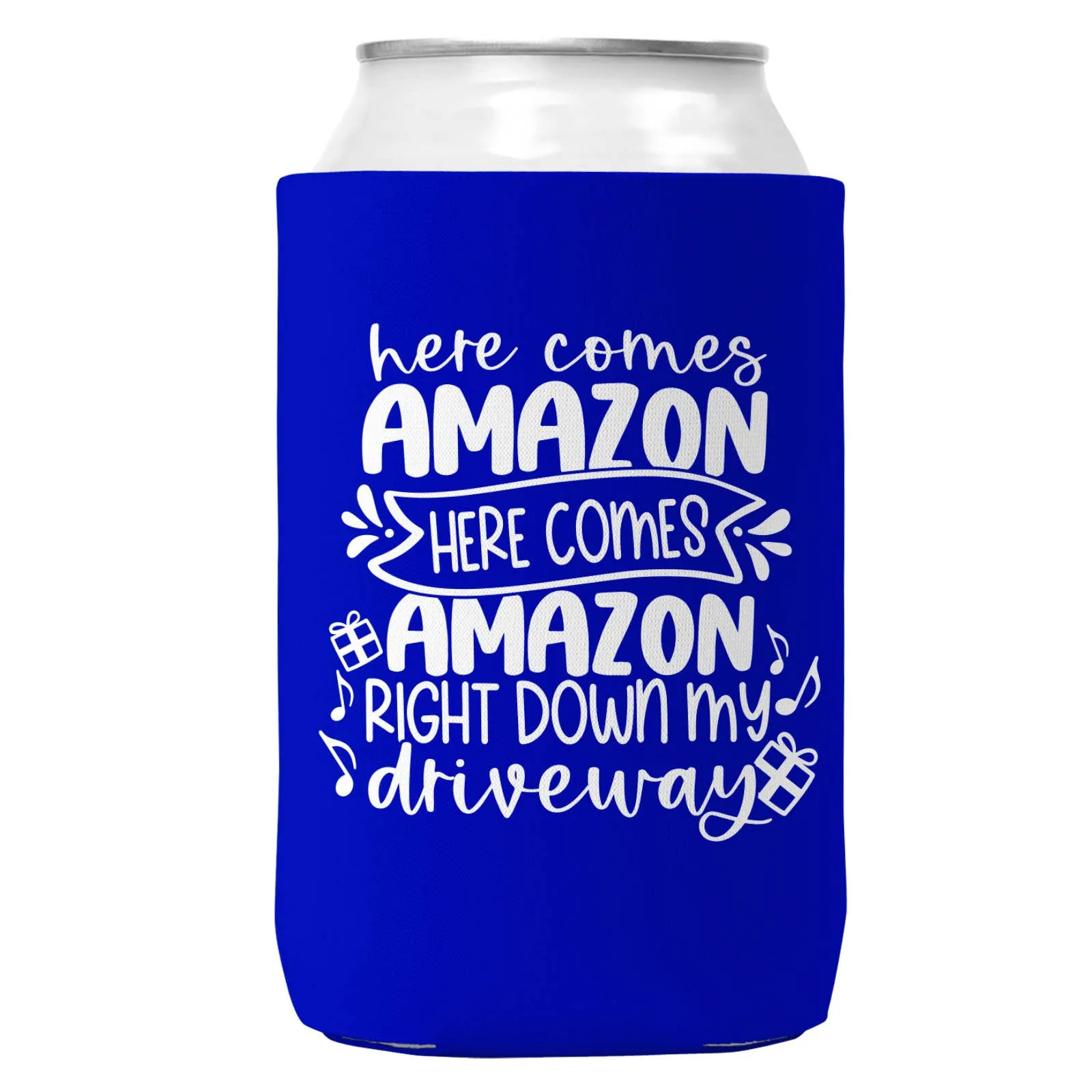 Here Comes Amazon Can Coozie Christmas Can Cooler 12oz Cans