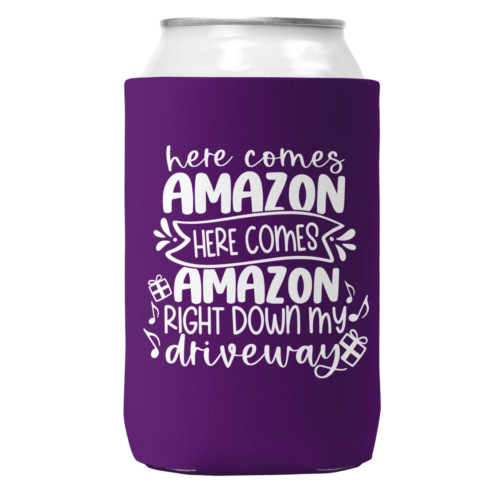 Here Comes Amazon Can Coozie Christmas Can Cooler 12oz Cans