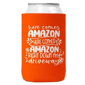 Here Comes Amazon Can Coozie Christmas Can Cooler 12oz Cans