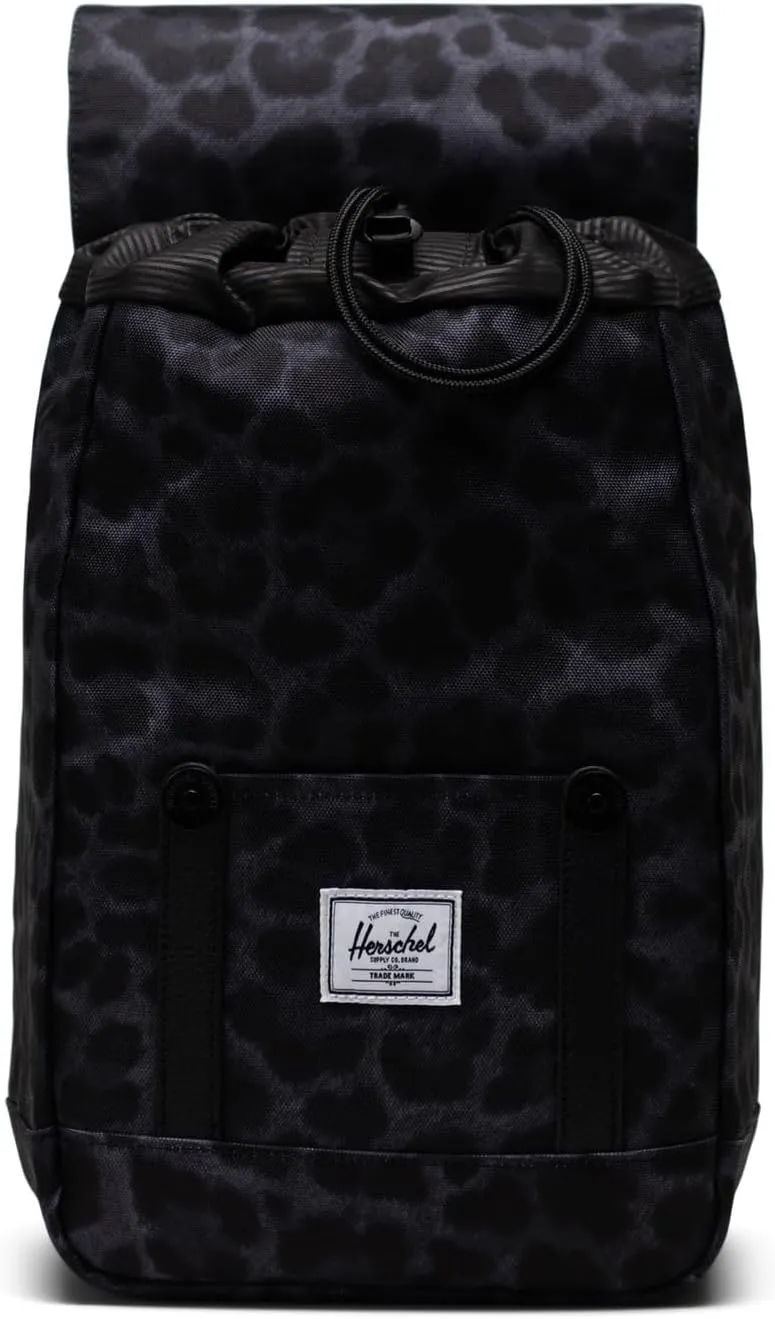 Herschel Retreat Vintage Backpack – 10L Travel, Work & College Bag, Fits 16" Laptop, Padded Straps, Water Bottle Pocket, Durable Backpack for Men & Women, Digi Leopard Black