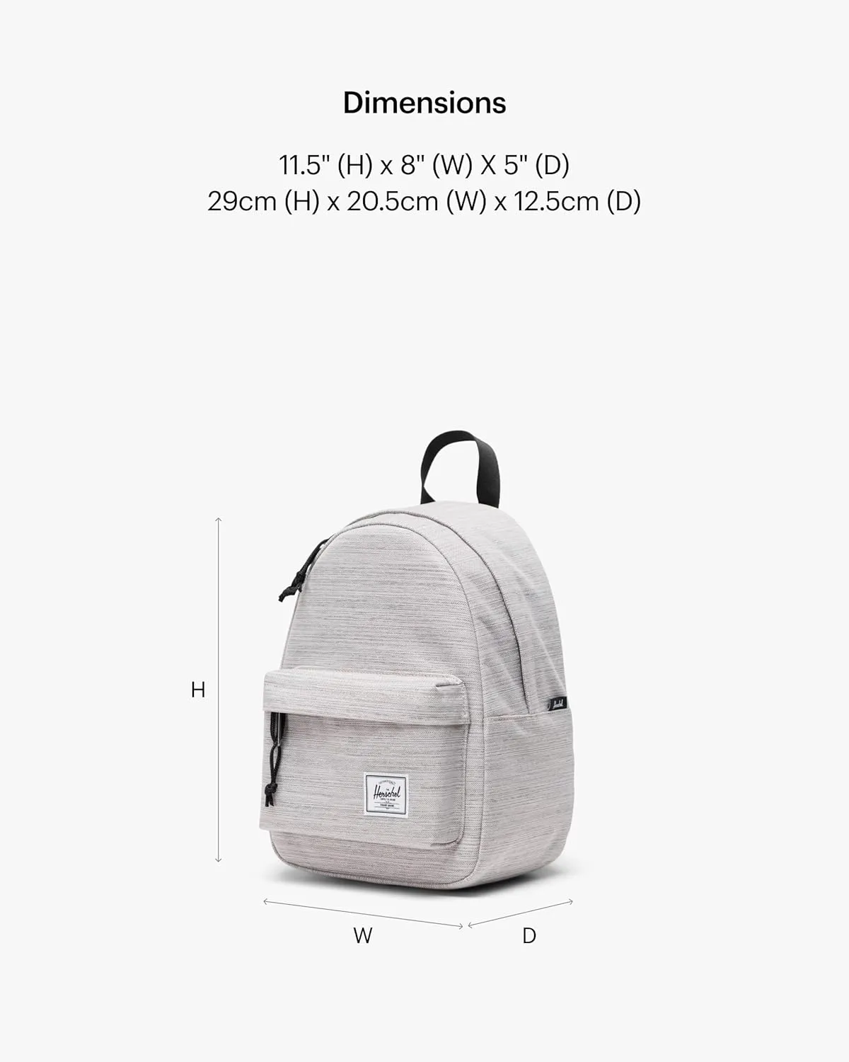 Herschel Supply Co. Herschel Classic Mini Backpack, Light Grey Crosshatch, One Size