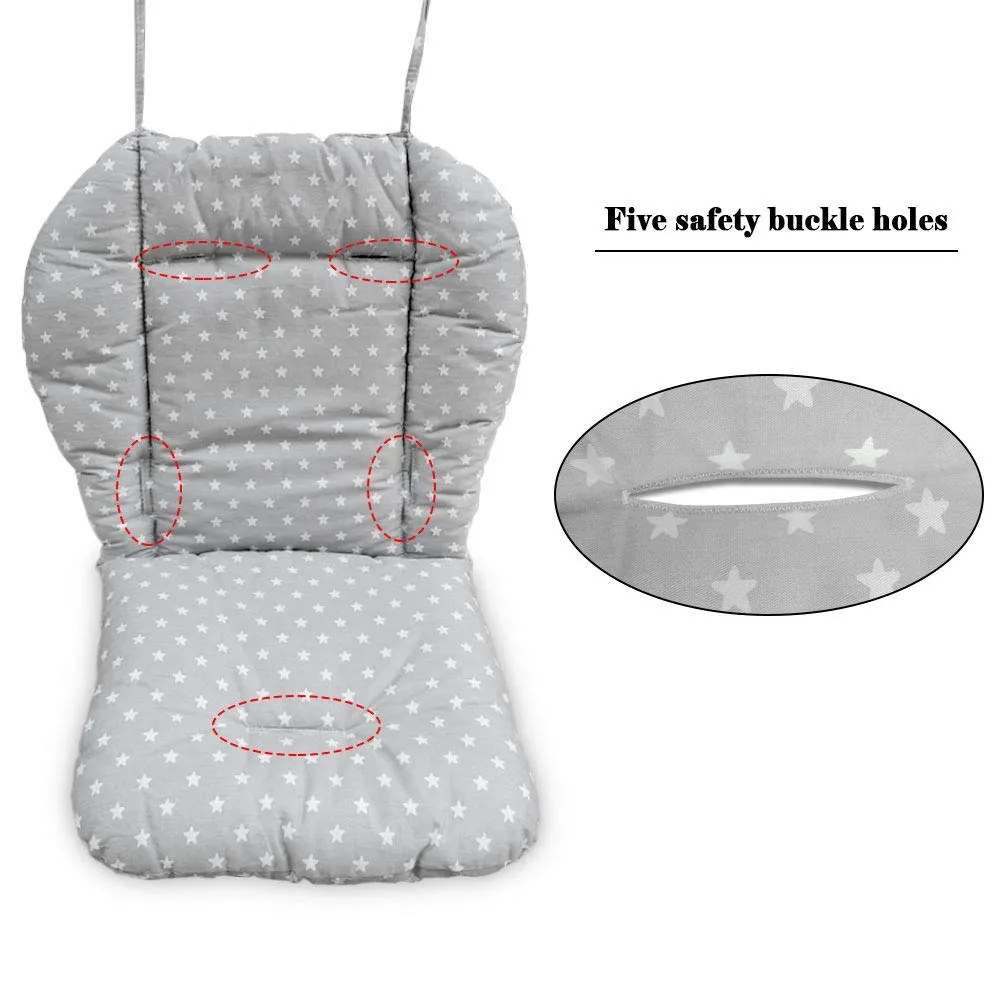 High Chair Cushion, High Chair Pad/seat Cushion/baby High Chair Cushion,soft and Comfortable,light and Breathable,make The Baby More Comfortable (gray Background Stars Pattern)