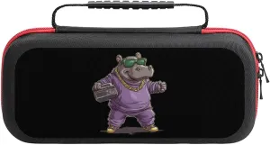Hip Hop Hippo Portable Protective Shell Compatible with Switch Case Hard Travel Tote Bag with 20 Game Cartridges