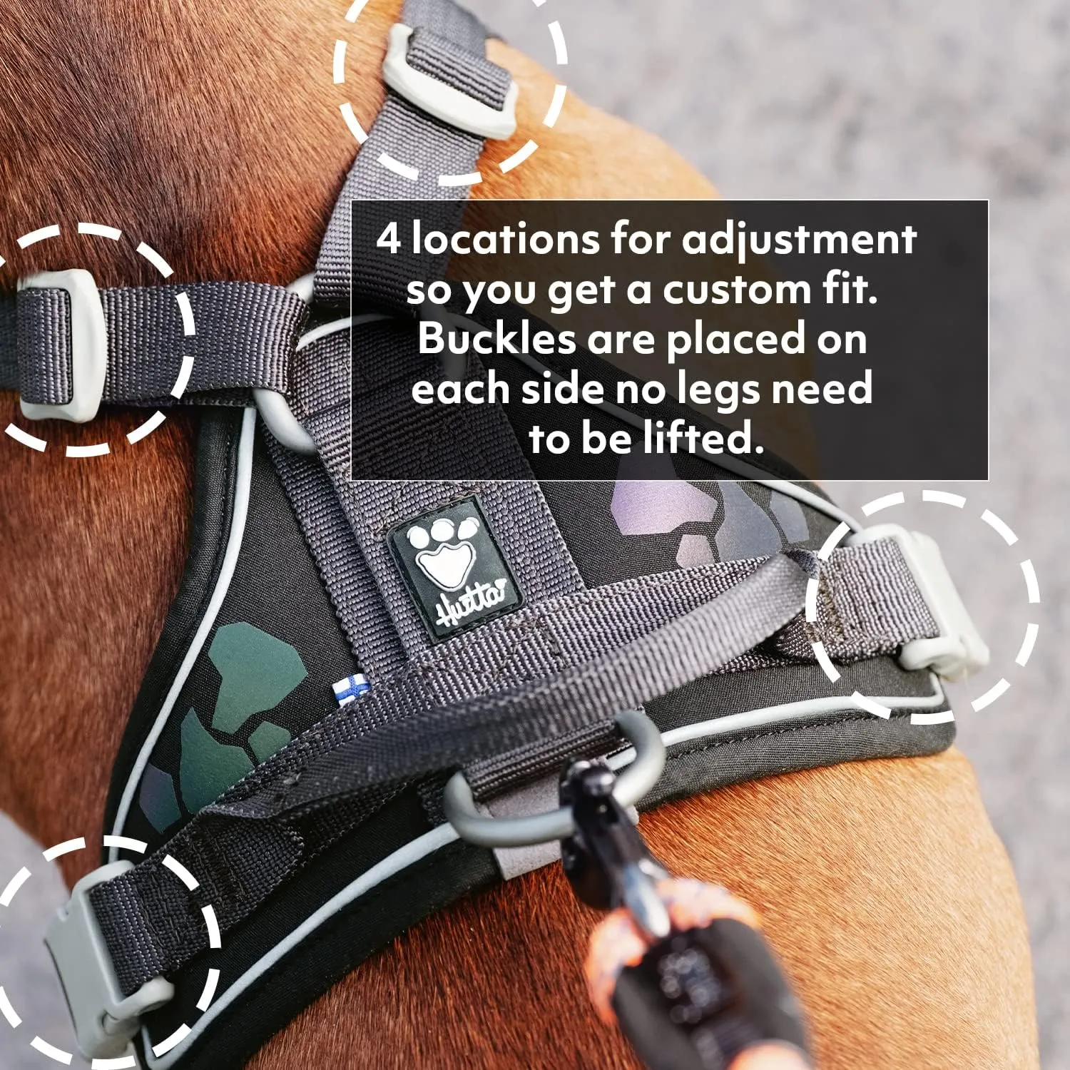 Hurtta Weekend Warrior ECO Dog Harness, Hedge, 24-32 in
