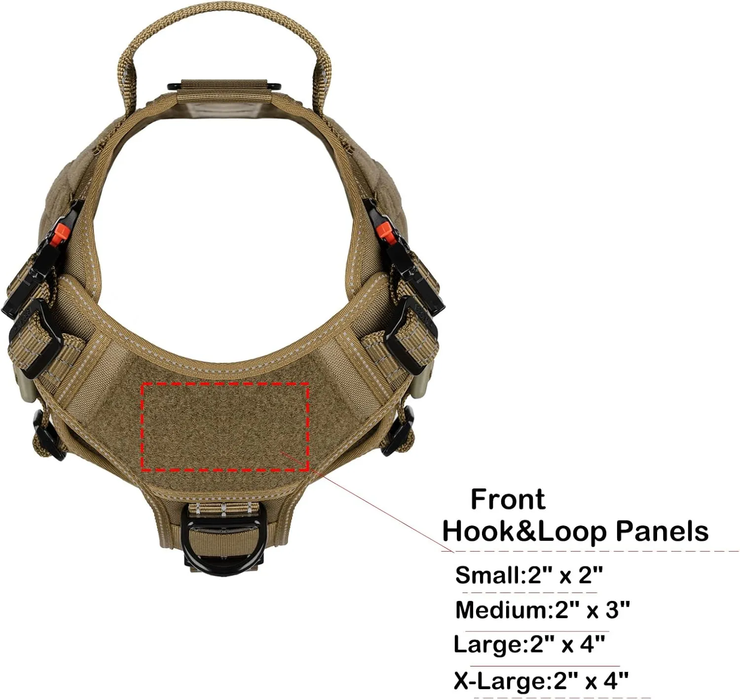 ICEFANG Tactical Dog Harness,Medium Size, 2X Metal Buckle,Working Dog MOLLE Vest with Handle,No Pulling Front Leash Clip,Hook and Loop Panel
