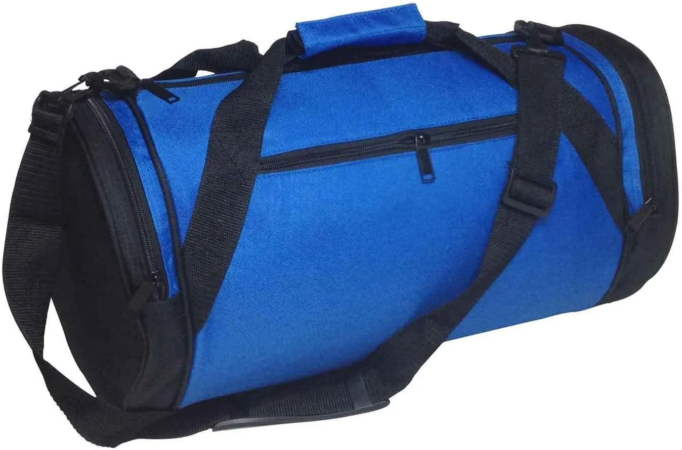 ImpecGear Round Roll Bag, Gym Carry-On Bag, Sports Dufffel Duffle, Travel Bag (Royal)
