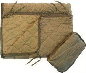 Improved Poncho Liner Woobie with Zipper and Zippered Head Port, 3-Sided Zipper, Pillow and Stuff Sack Included