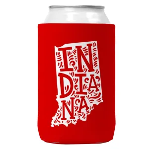Indiana Can Coozie Cooler for 12oz Cans Indiana State Koozie