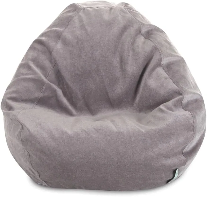 Indoor Bean Bag Chair with Filler Included | 23'' H x 35'' W x 35'' D Size, Solid Pattern in Beige Color | Removable Zippered Slipcover & Soft Shredded Foam