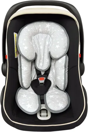 Infant Car Seat Insert, 2 in 1 Reversible Baby Car Seat Head Body Support Cushion Pillow, Carseat Head Support for Newborn, Stroller Cushion Insert for Carseats, Bouncers, Swings