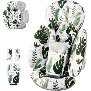 Infant Car Seat Insert, Baby Seat Head and Body Support for Newborn, Soft Breathable, Reversible Design, Universal for Baby Swings, Car Seats, Strollers, Green