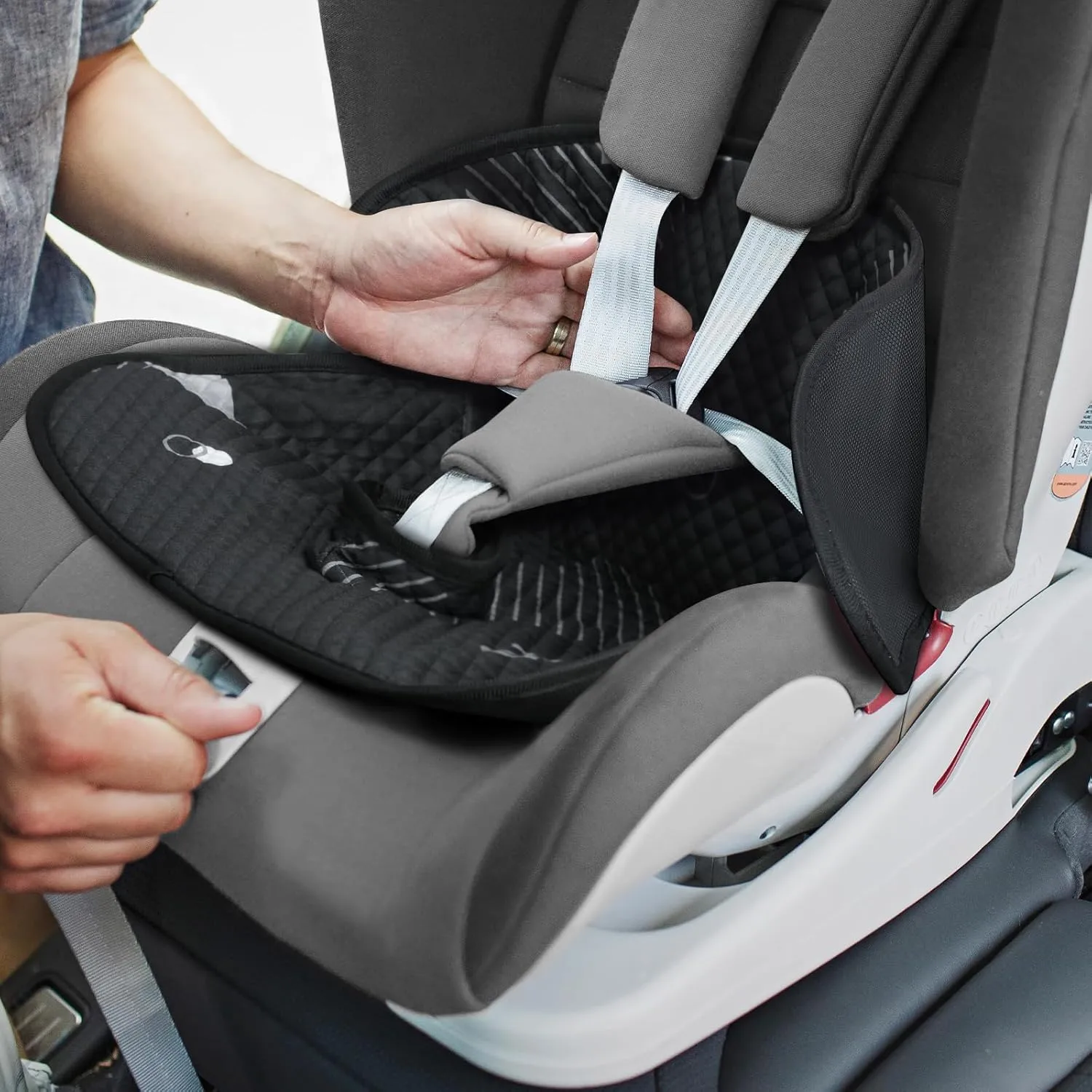 INFANZIA Dry Seat, Car Seat Protector Waterproof Carseat Liner Potty Training Toddlers, Baby and Infants, Piddle Pad for Carseats Strollers (Geometric Black, 2 Packs