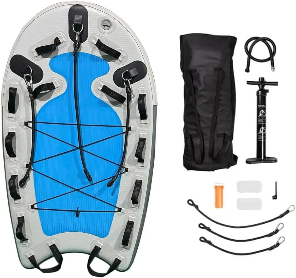 Inflatable bodyboard Water Rescue Sled Inflatable Floating Mat inflatable Jet Ski Sled Board for Professional Emergency Rescue by Lifeguards, Fire & Rescue, Big Wave Surfing