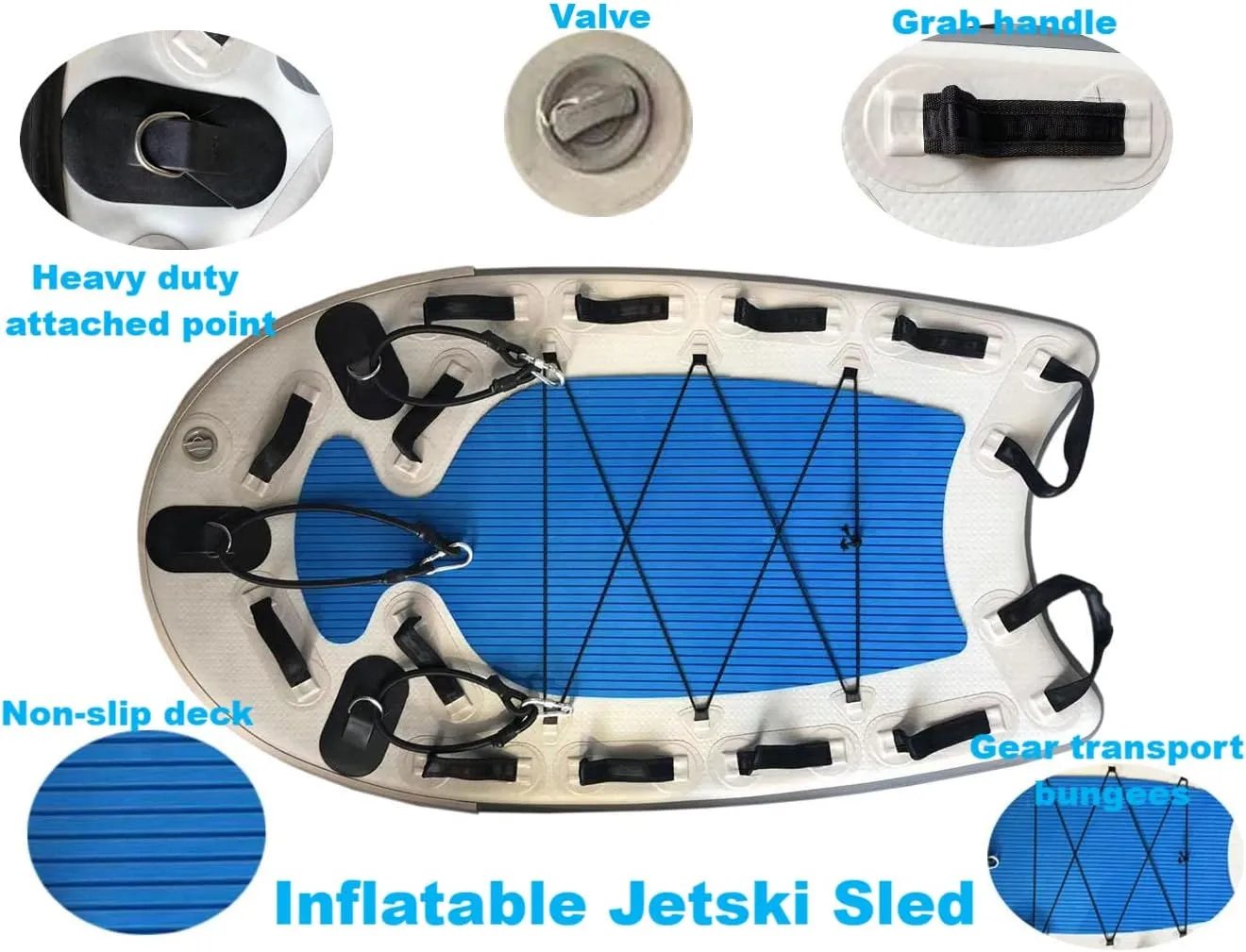 Inflatable bodyboard Water Rescue Sled Inflatable Floating Mat inflatable Jet Ski Sled Board for Professional Emergency Rescue by Lifeguards, Fire & Rescue, Big Wave Surfing