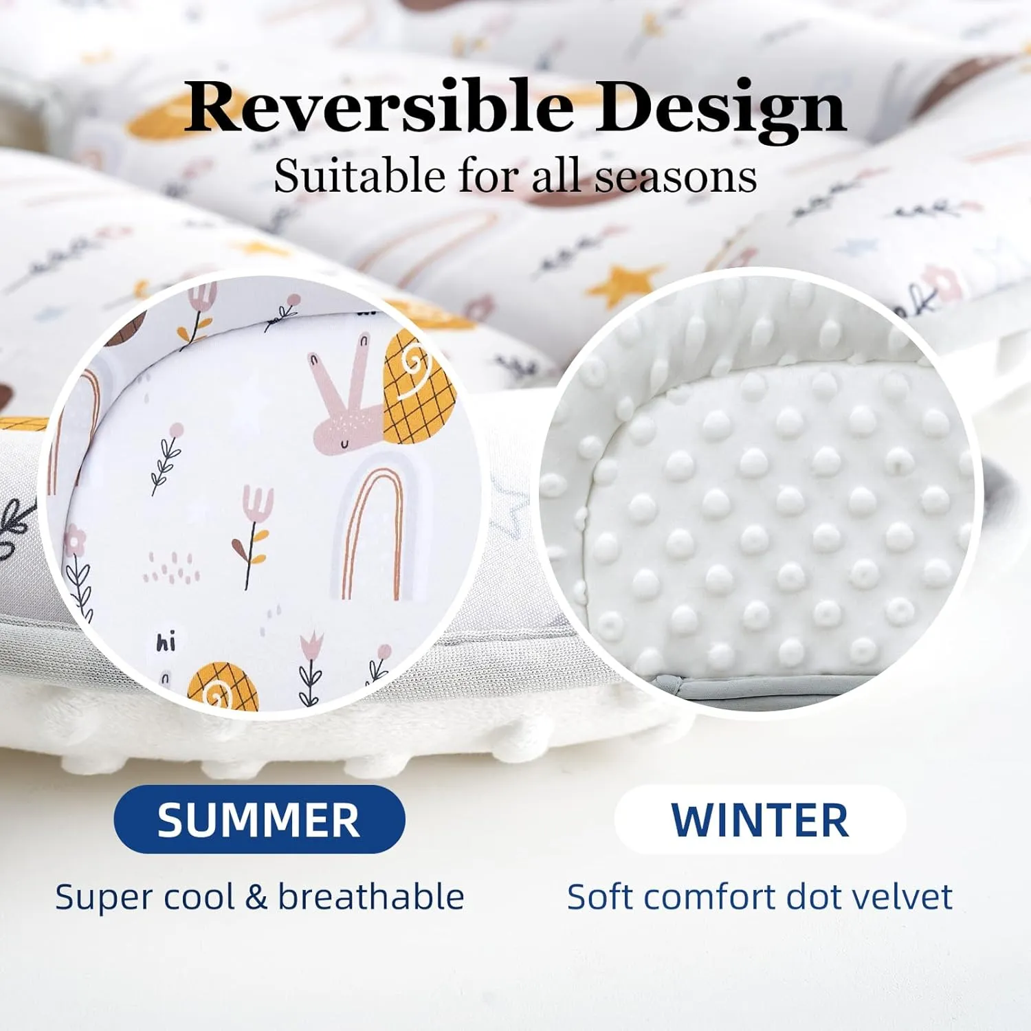 Innokids Head and Body Support Pillow Infant Car Seat Insert for Newborn to Toddler Stroller Cushion (Snail)
